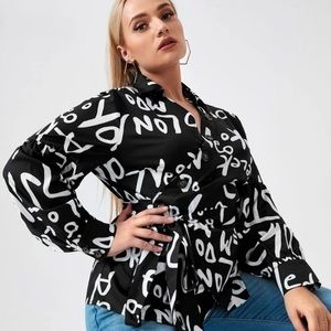 Letter wrap blouse.  3xl.  SHEIN.  New without tags.